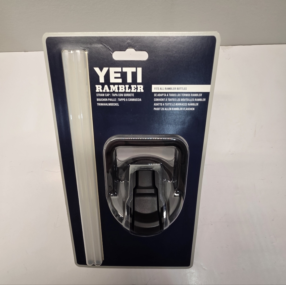 Genuine YETI Rambler Bottle Straw Cap Fits all Rambler Bottles w/2 Straws - NEW!